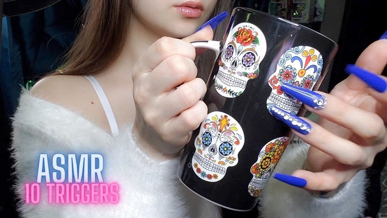 ASMR Whispered 10 Triggers Assortment Fast & Aggressive Tapping, Scratching, Fabric Sounds, Crinkles