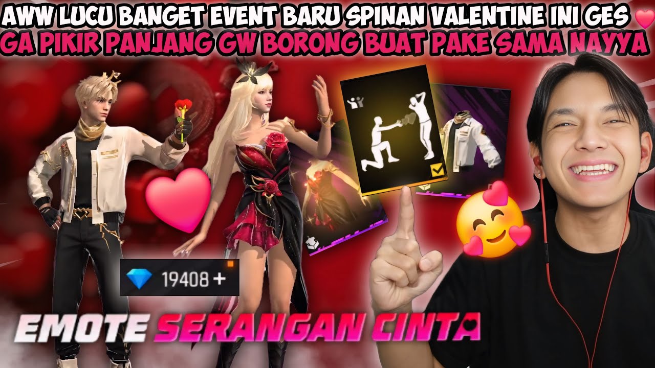 BORONG EVENT BARU SPINAN VALENTINE EMOTE SERANGAN CINTA! GA PIKIR PANJANG GUA PAKE BUAT SAMA NAYYA😍