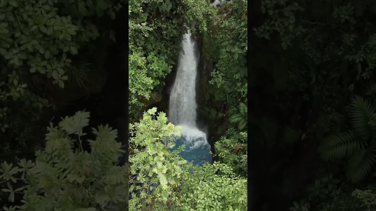 Secret Blue Waterfall & Pool In Costa Rica #shorts 🙊