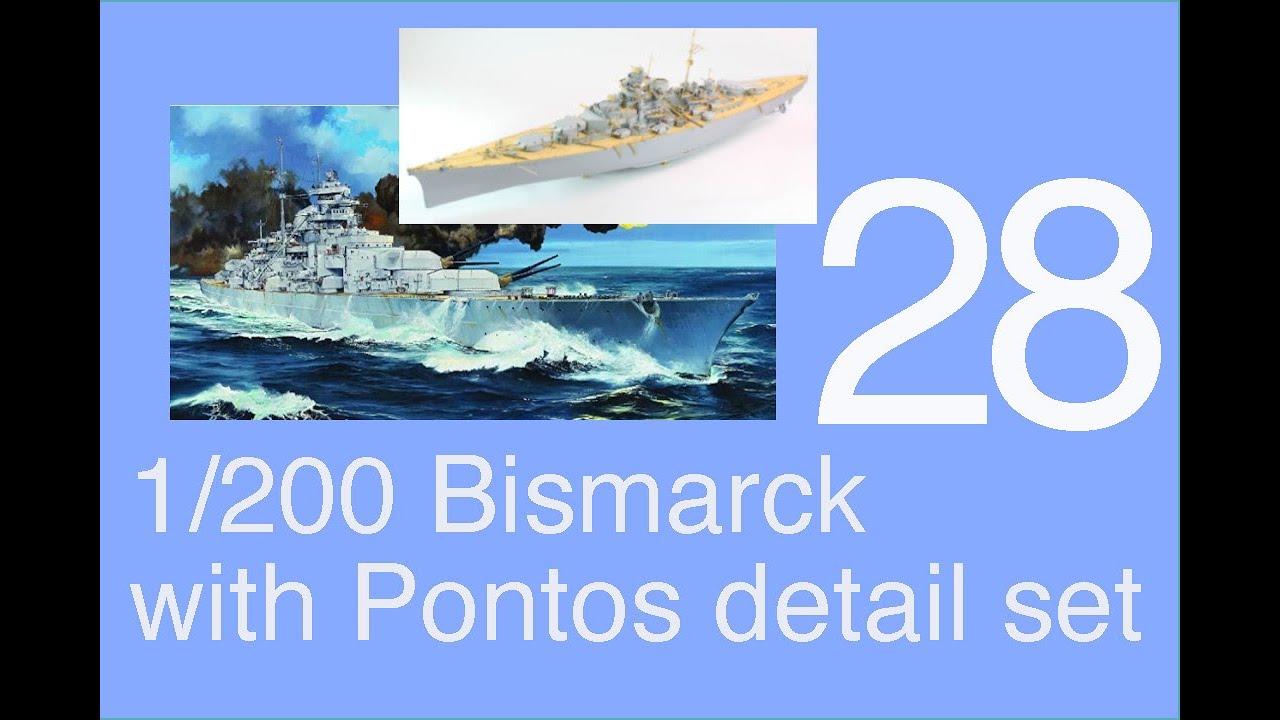 Trumpeter 1/200 DKM Bismarck Полная сборка с набором деталей Pontos Часть 28