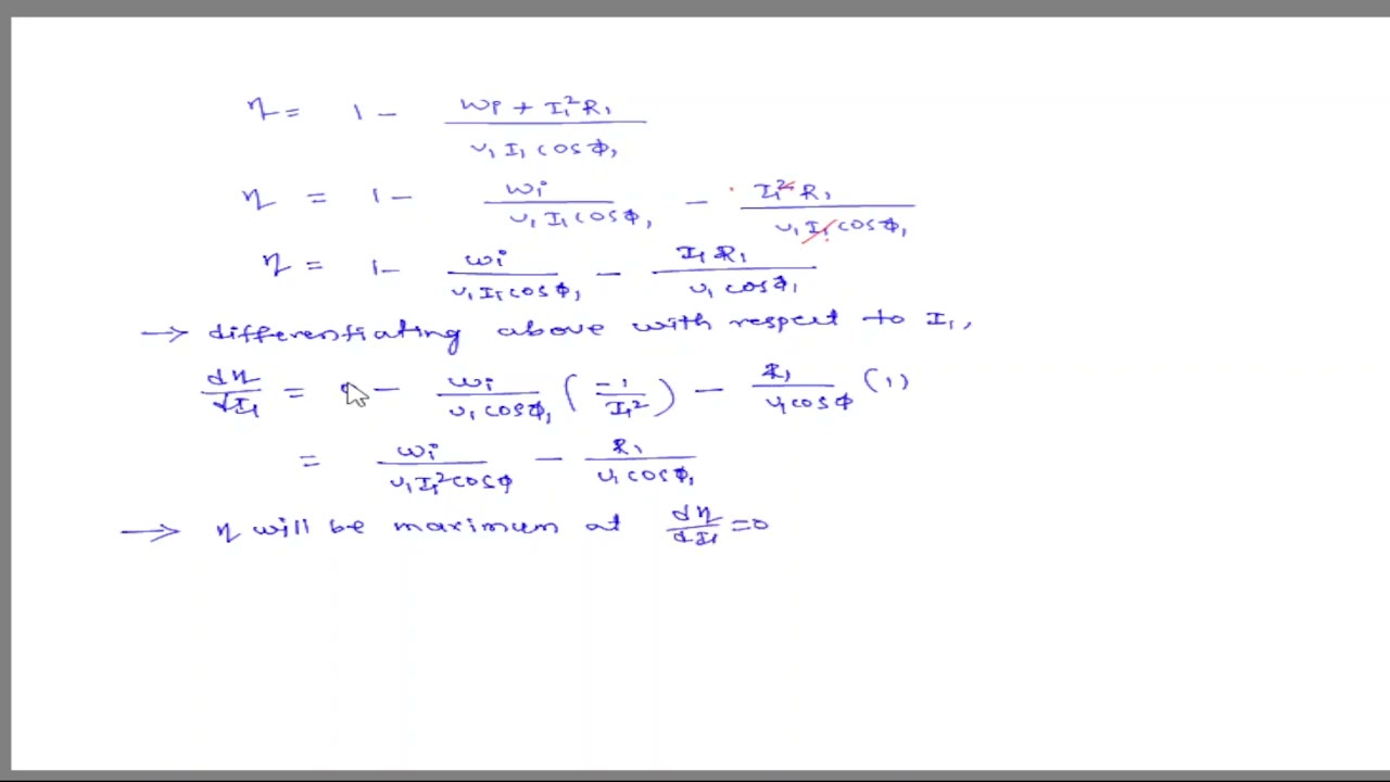 Define Efficiency |Efficiency of a transformer |Condition for maximum Efficiency |Transformers