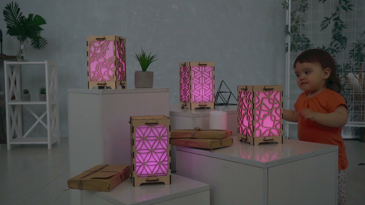 Wooden Long Distance Touch Lamps by Tactus (c)