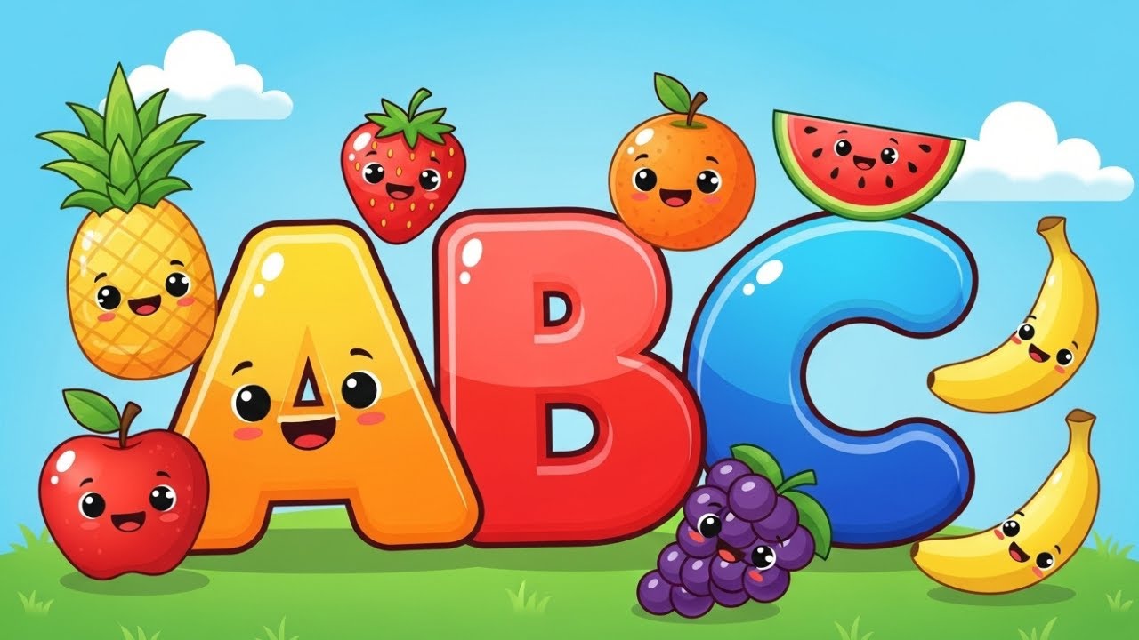 ABC With Fruits | Learn A to Z Fruit Names for Kids | Elephant ELI & Unicorn | ABC Spotlight