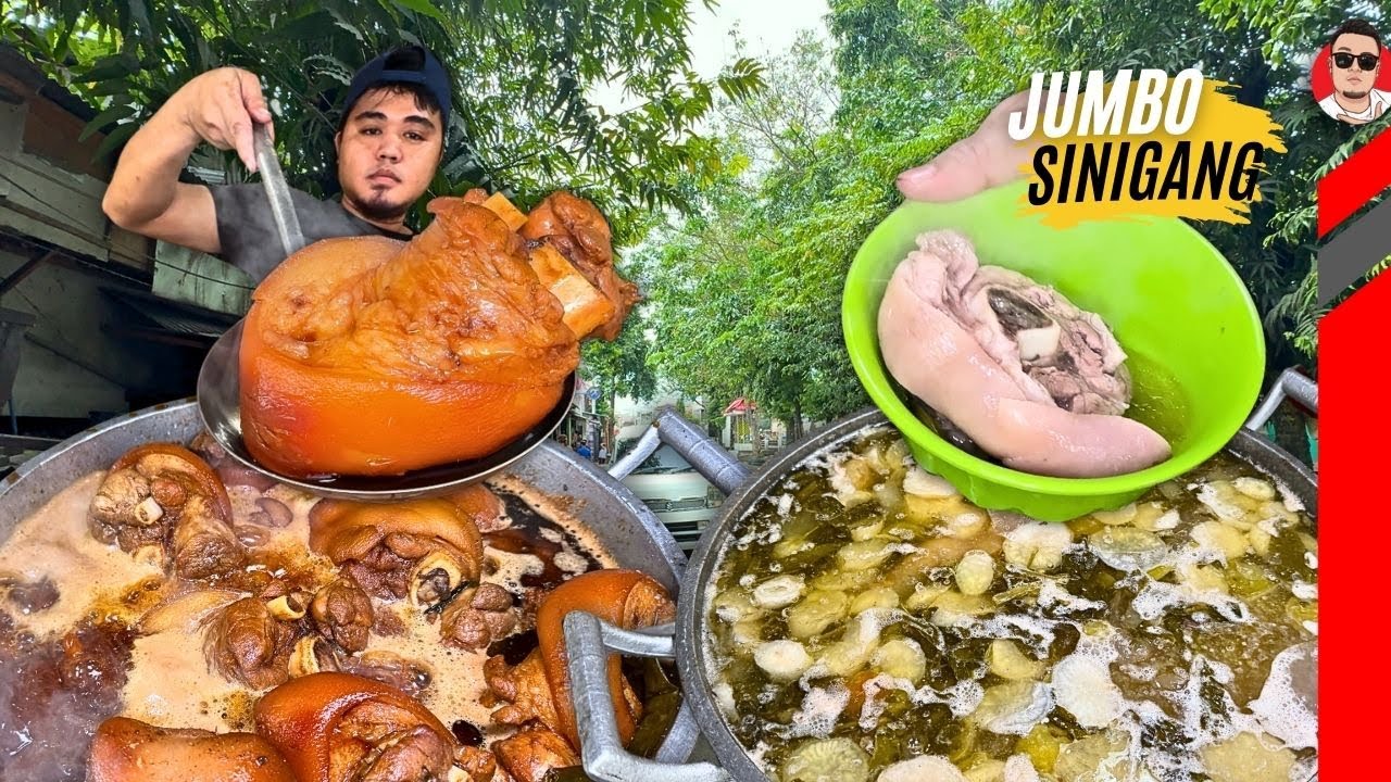 Eating JUMBO Sinigang PATA and MASSIVE Humba for Breakfast!!