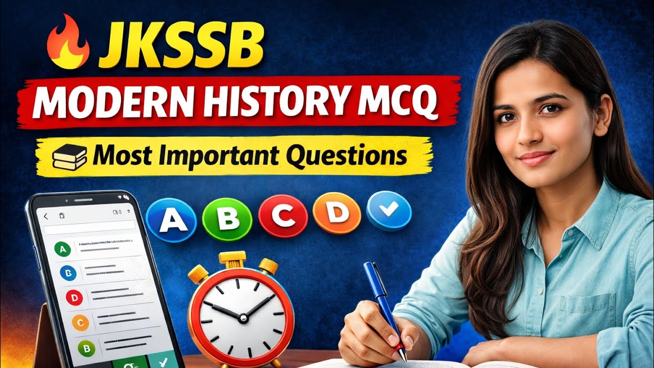 Modern History MCQ for JKSSB | Top Expected Questions | JKSSB Exam