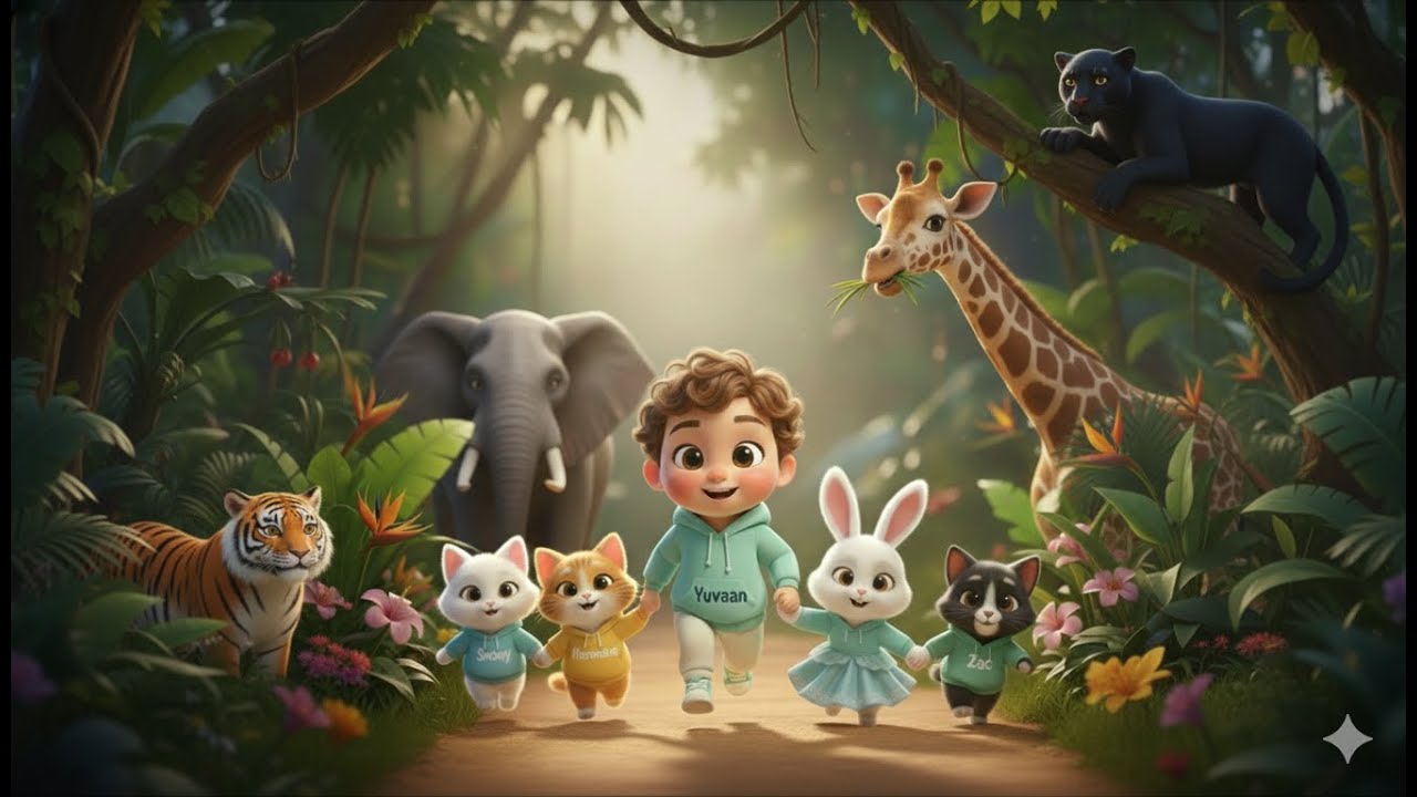 Dubi Dubi Dum Dum | Cutest Kids and animals Dancing  l Rhyme and Learn