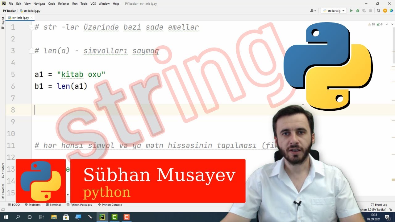 Python dərs-8, string-lərlə iş