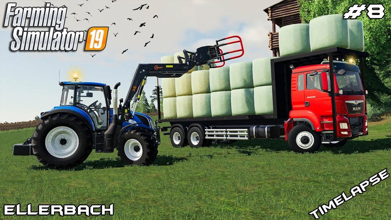 Baling & wrapping 50 silage bales | Animals on Ellerbach | Farming Simulator 19 | Episode 8
