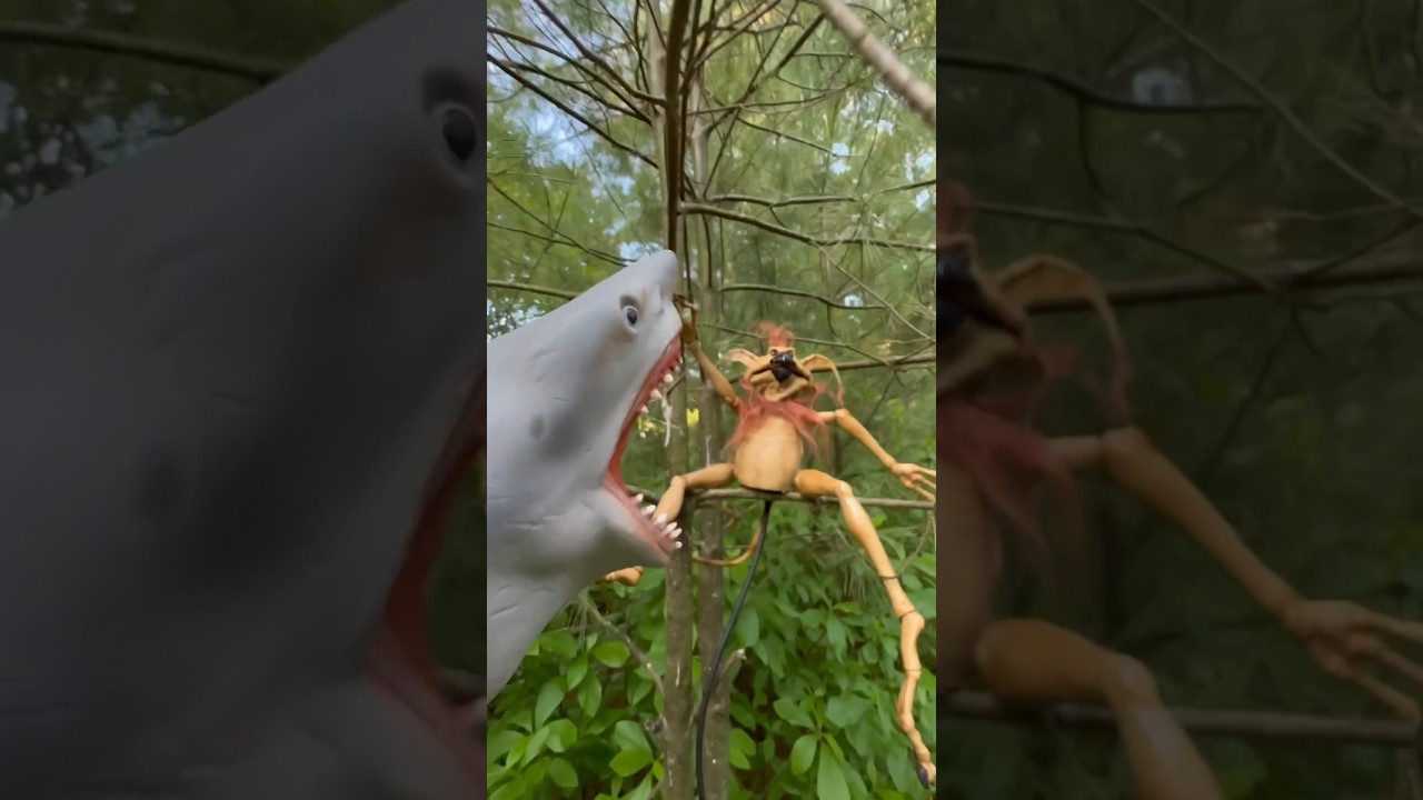 SHARK PUPPET MEETS ALIEN CREATURE