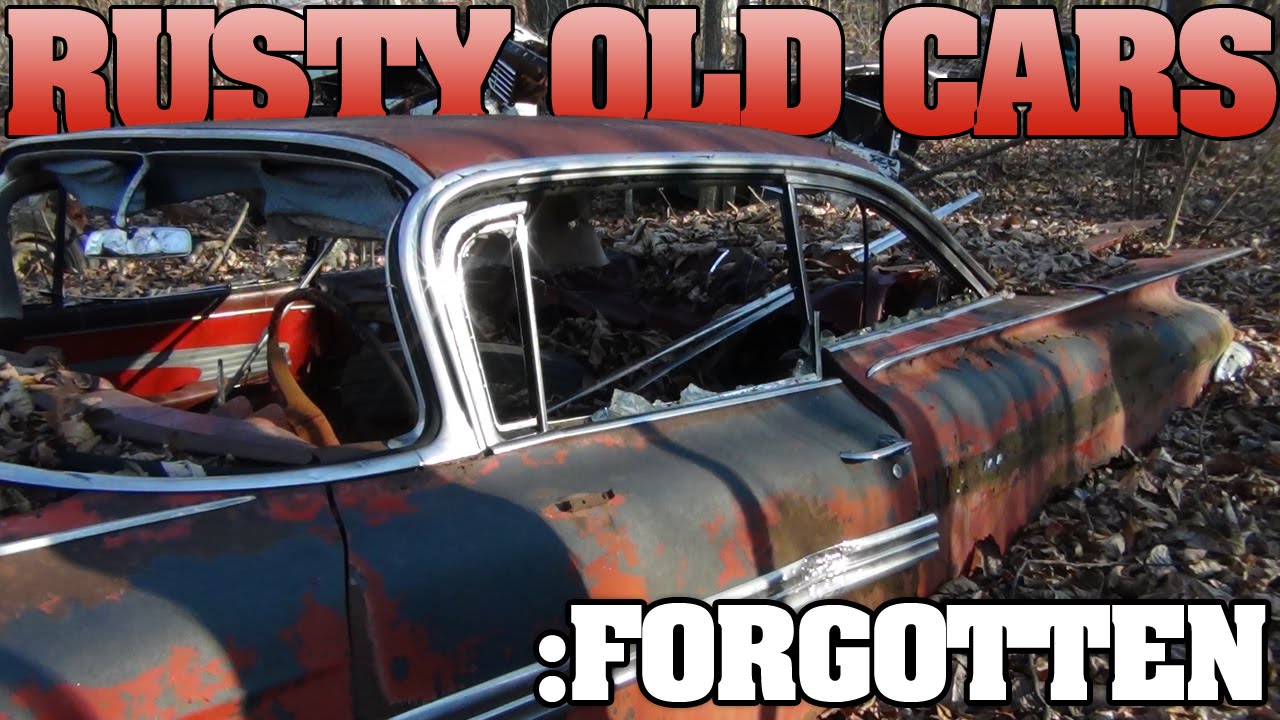 Old rusted cars, junkyard in the woods, Oregonia Ohio 2011