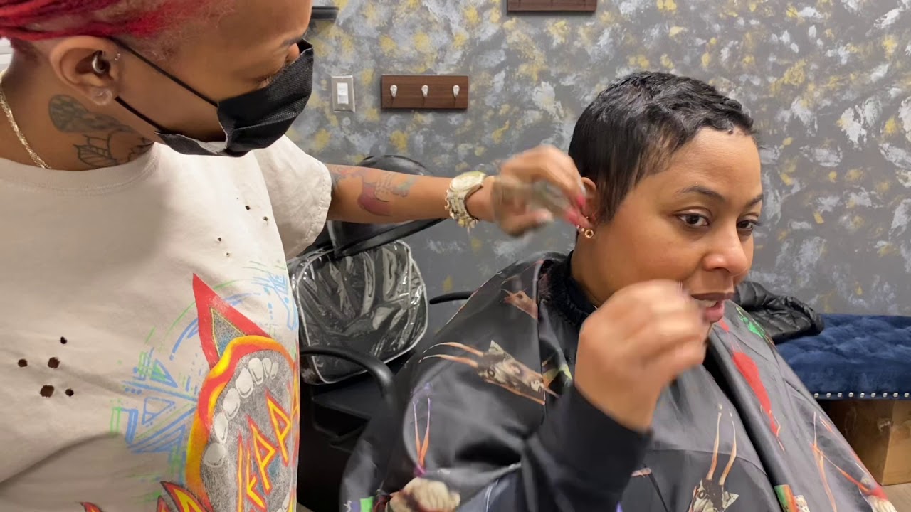 How to pixie cut and color short hair tutorial