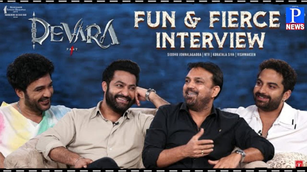 🔴LIVE : Fun And Fierce Full Interview | Devara | NTR | Koratala Siva | P NEWS TELUGU |