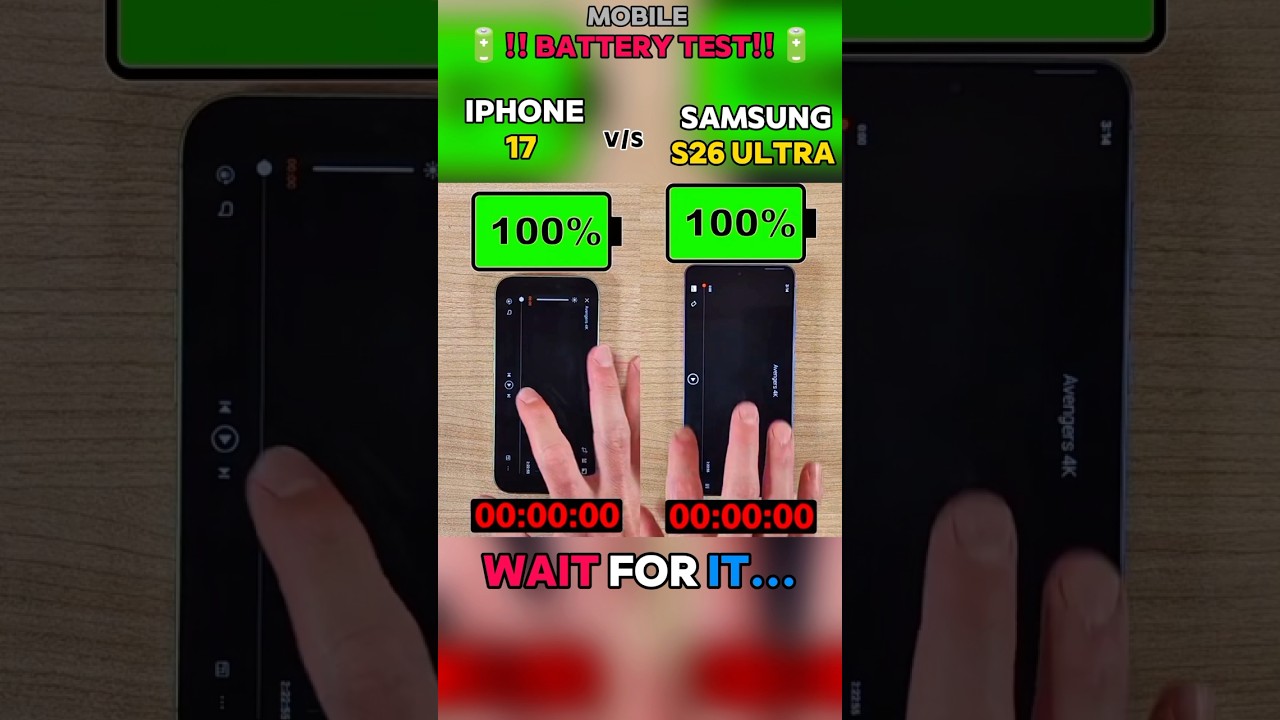 ⚡🔋 IPHONE 17 VS ⚡🔋SAMSUNG S26 ULTRA BATTERY TEST!!