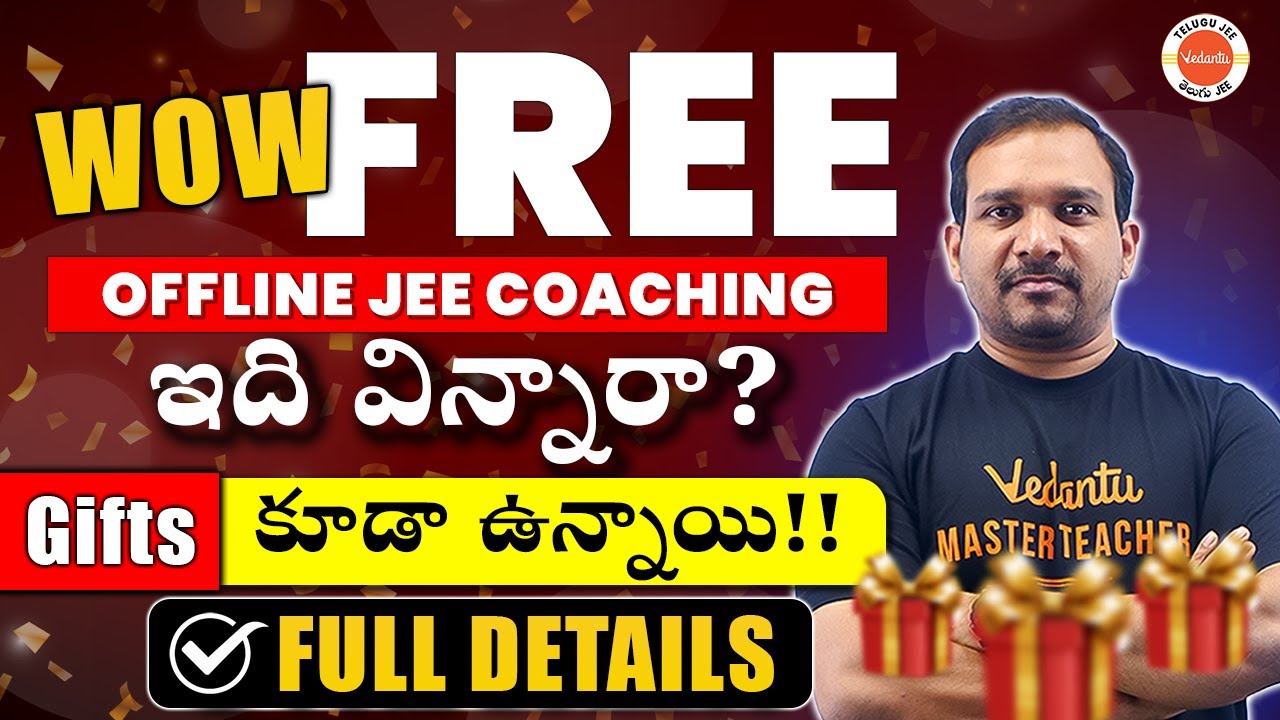 Wow!! FREE Offline JEE Coaching | JEE 2024 | AP & TS |  Kiran Sir | @VedantuTeluguJEE