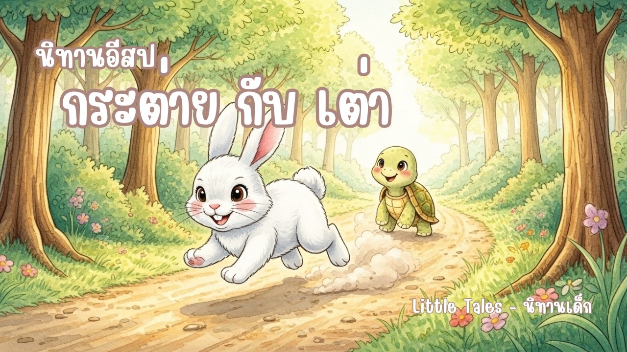 เล่านิทานเด็ก ก่อนนอน - กระต่ายกับเต่า