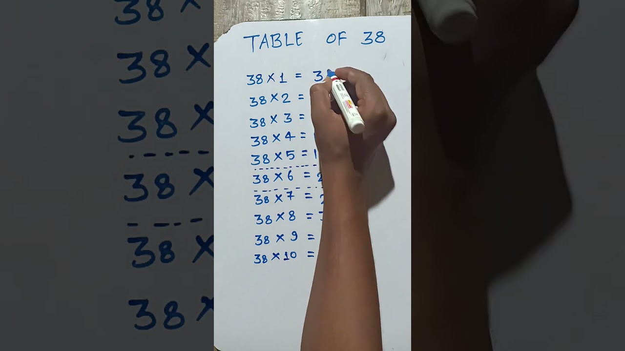 table of 38 |table of 38 with trick#shorts #tricks #maths #table #tabletrick