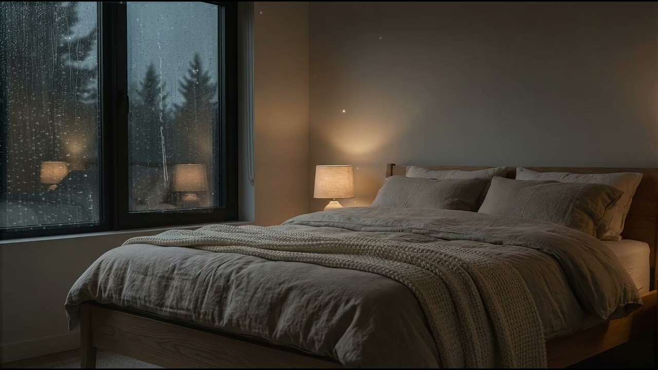 Rain Sounds in a Dark Bedroom 🌙 Relaxing Atmosphere for Deep Sleep, Focus & Meditation