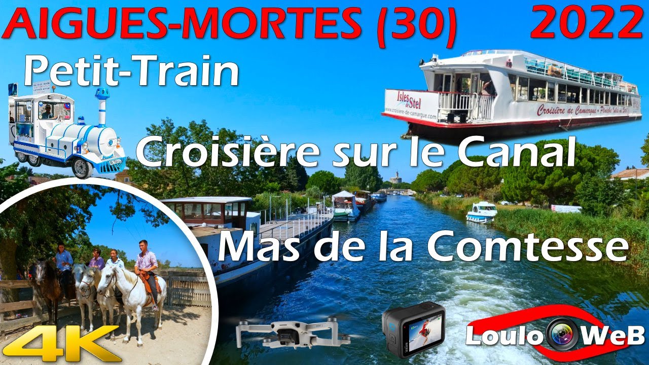 🇫🇷 Visite en Petit-Train, Canaux en péniche & Mas de la Comtesse - Aigues-Mortes (30) 2022 - 4K