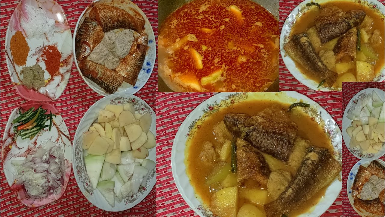 চাল কুমড়ার বড়ি দিয়ে মৃগেল মাছের ঝোল অনেক সাধের একটি তরকারি রাজশাহী জেলার একটি ঐতিহ্য বাহি তরকারি 