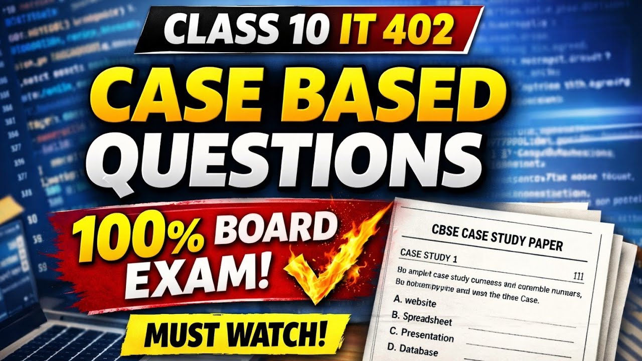 Class 10 IT 402 Case Based Questions & Answers 2026|| 🔥 Most Important for Board Exam || #it402 
