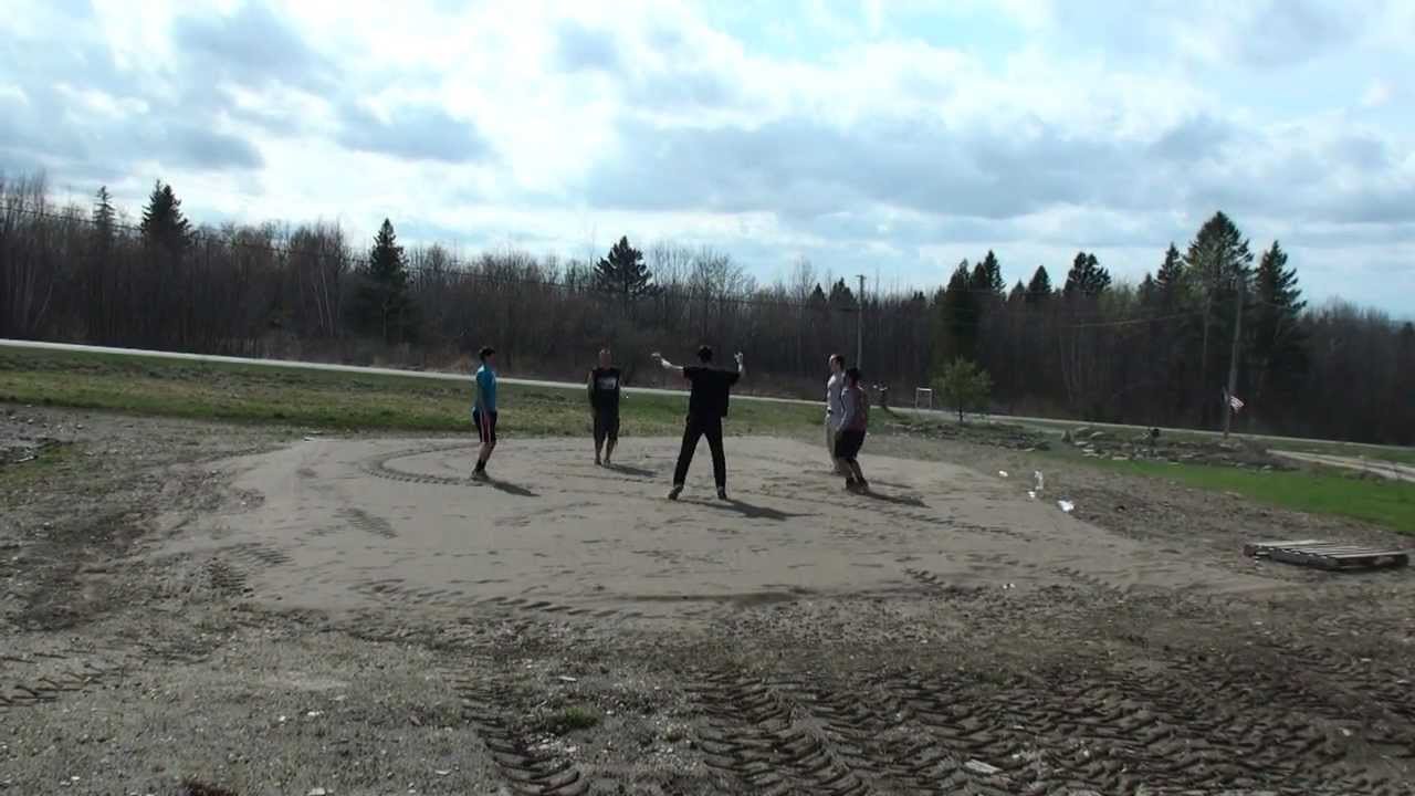 Warm-ups at Camp Larga mud run, Charleston, Maine