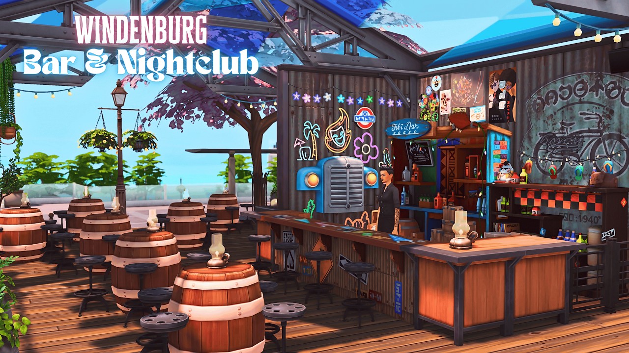 Bringing Windenburg to Life: Bar, Nightclub, and Thrift Store 🍸🎉👒 | Sims 4 Stop Motion | NOCC