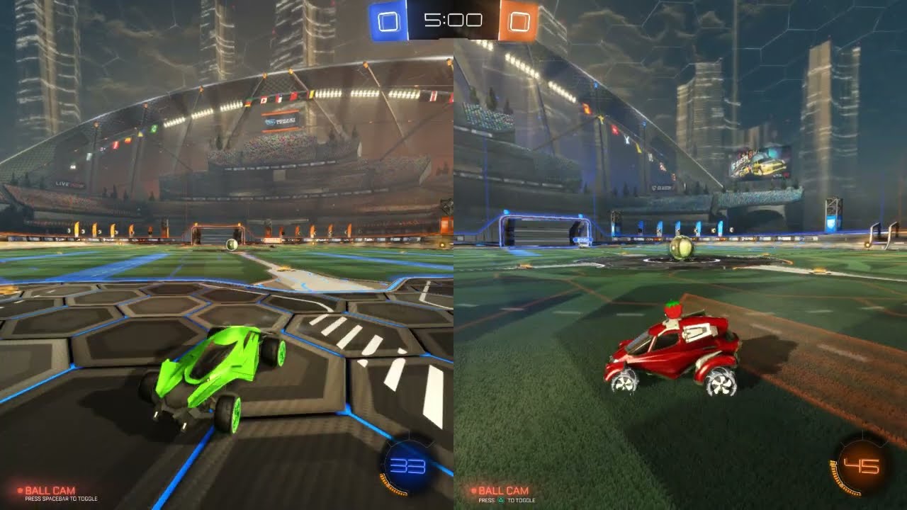 Rocket League Split screen Keyboard-Mouse & PS4 Controller with DS4