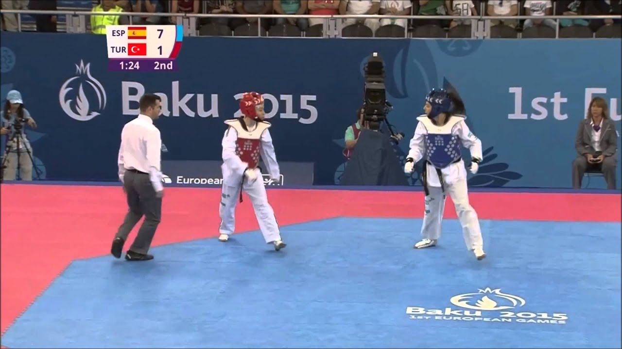 Taekwondo WTF. Baku 2015 European Games. Quarterfinal. W-57. Calvo Gomez-Yangin.