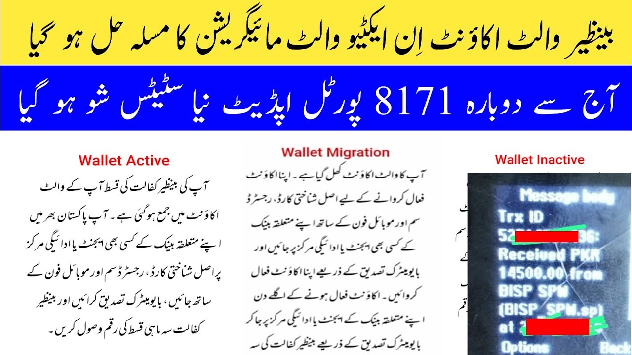 BISP 8171 Web Portal Status Wallet Migration Wallet inactive Big Good Update || 8171 Portal Update