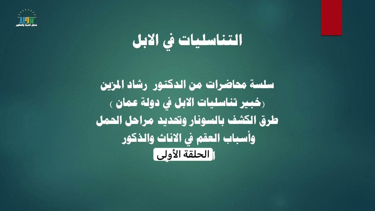 سلسلة التناسليات في الإبل|| الحلقة الأولى