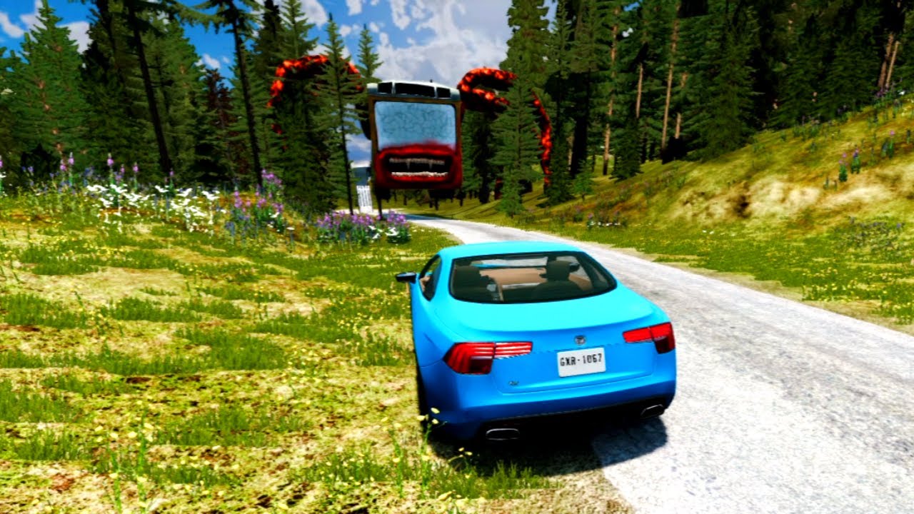 Car Destruction Test with Bus Eater & House Head #11 - Beamng Drive