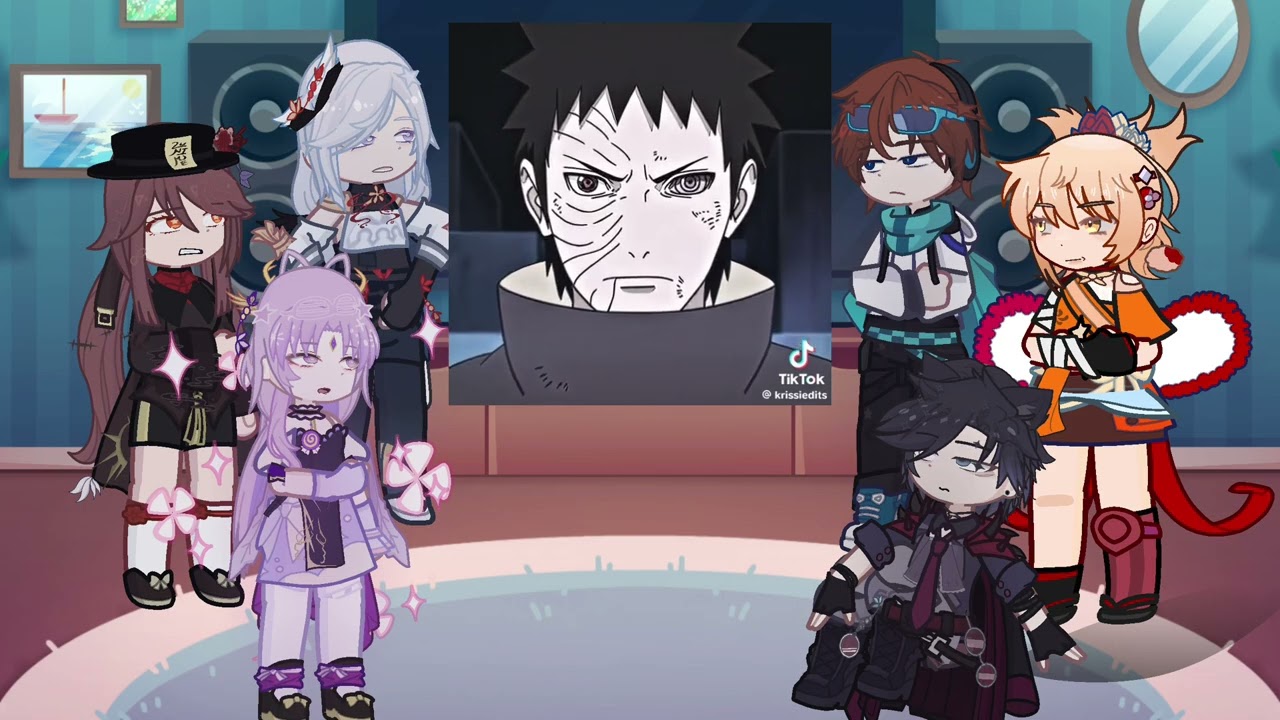 Genshin impact react to aether as obito uchiha | naruto shippuden | sasuke | Gacha life