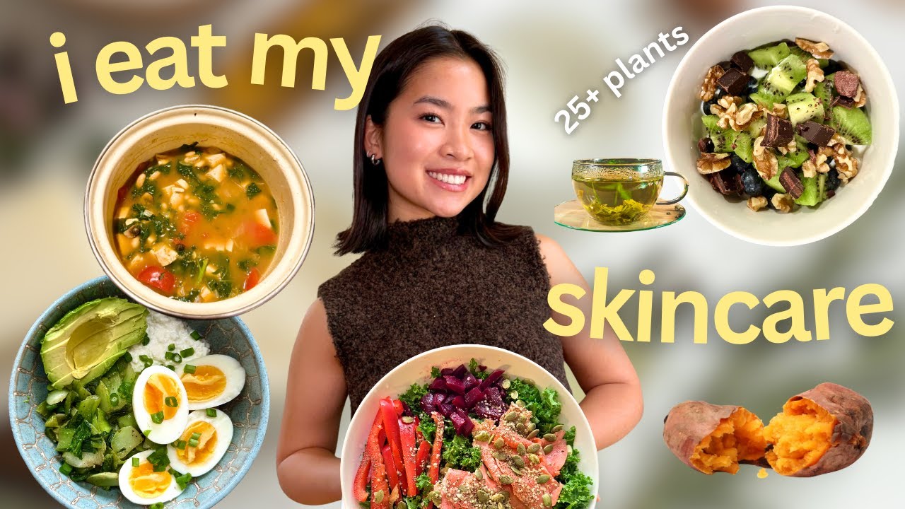 what i eat in a day: eating for GLOWY skin (25+ plants, high protein)