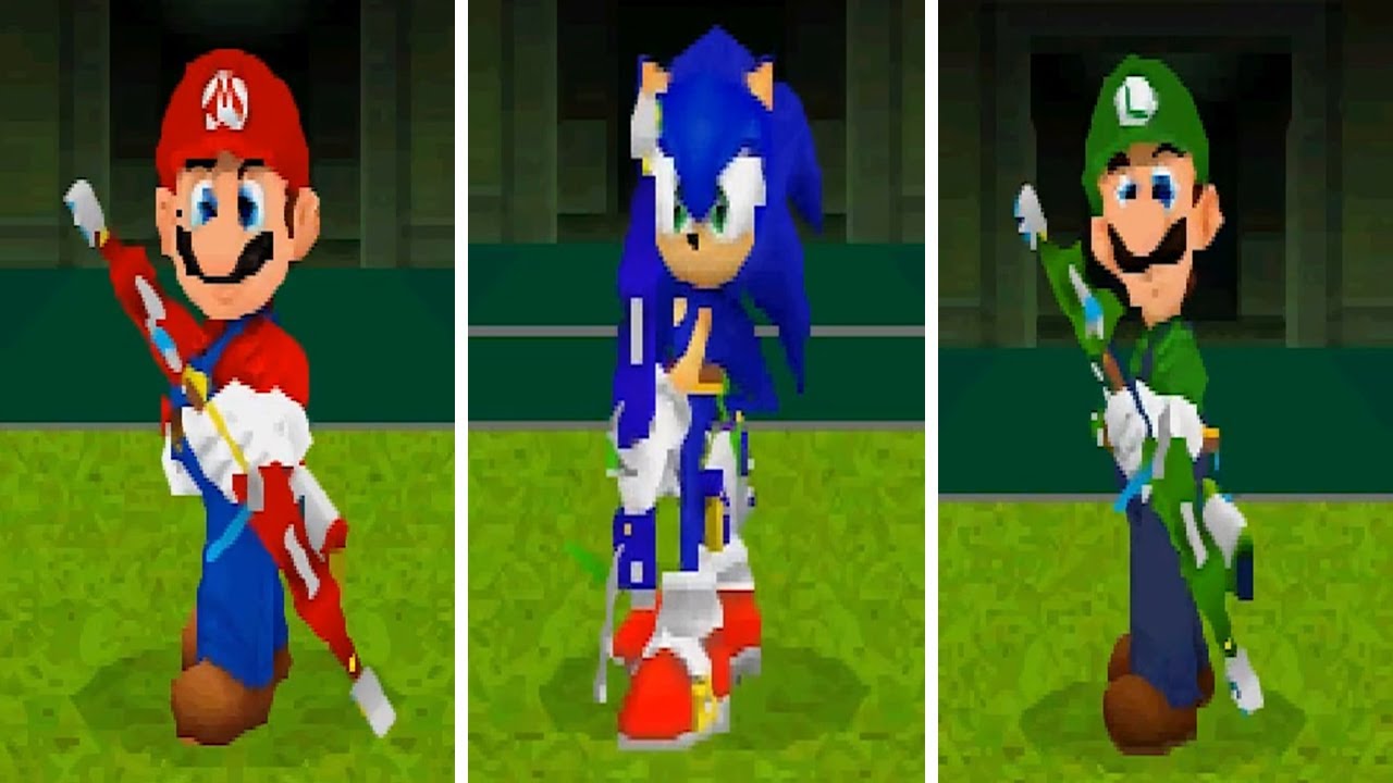 Mario & Sonic at the Olympic Games (DS) - All Characters Archery Gameplay