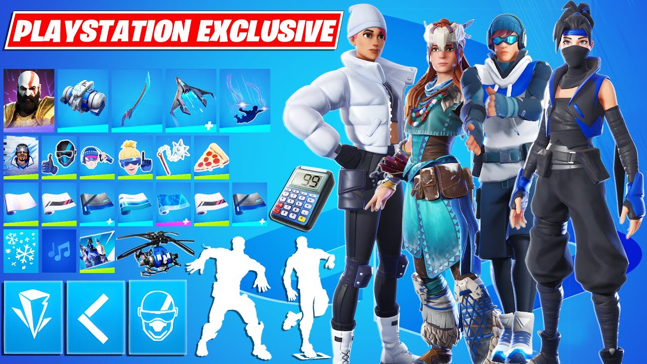 All PLAYSTATION Exclusive Skins, Emotes, Cosmetics & Rewards Showcase! Fortnite
