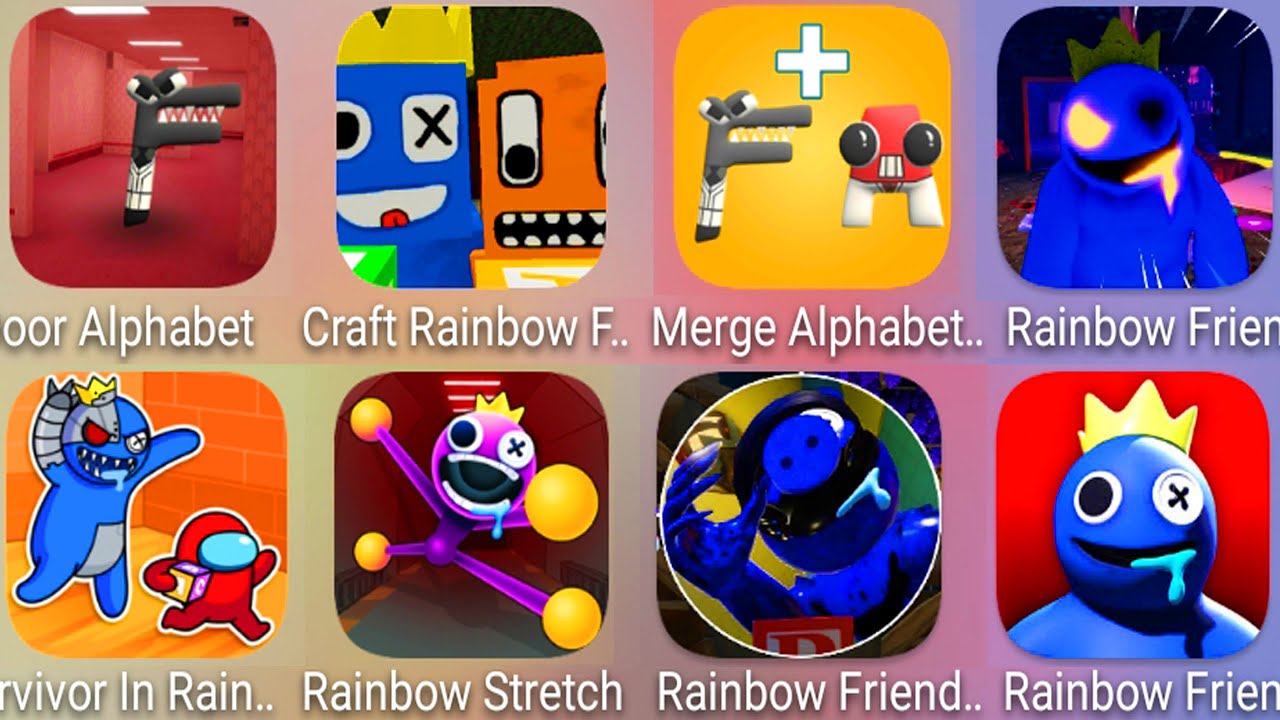 Rainbow Friends ( Stretch + Piggys +  Chapter 2 + RP + Craft Rainbow ) & Survivor In Rainbow Monster