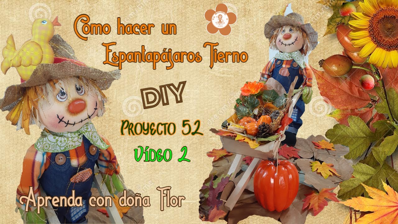 Cómo hacer un Espantapájaros Tierno, +moldes gratis, DIY, vídeo 2