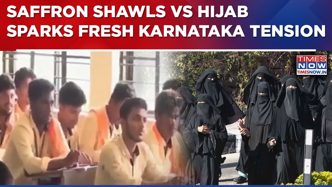 Karnataka College Tension: Saffron Shawls vs Hijab Showdown Returns, Bellad&nbsp;Campus&nbsp;On&nbsp;Alert, Watch