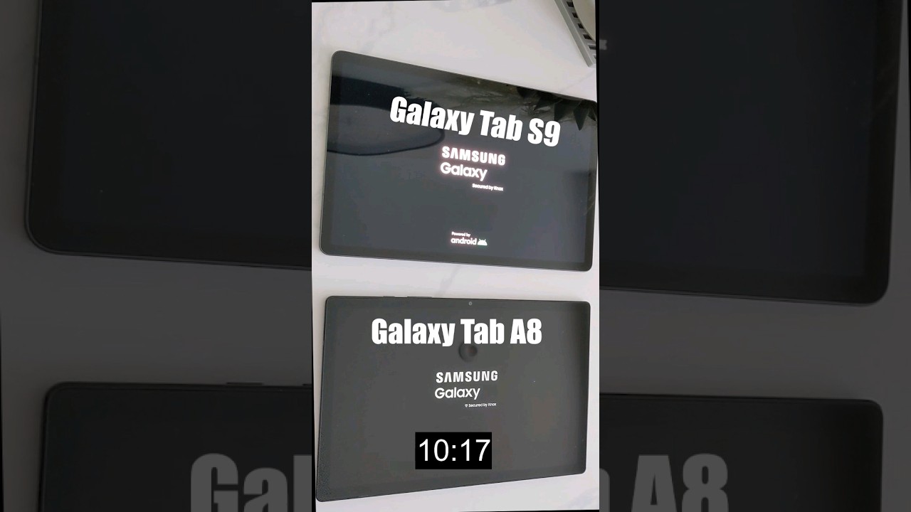 Samsung Galaxy Tab S9 Boot Up Time vs Samsung Galaxy Tab A8
