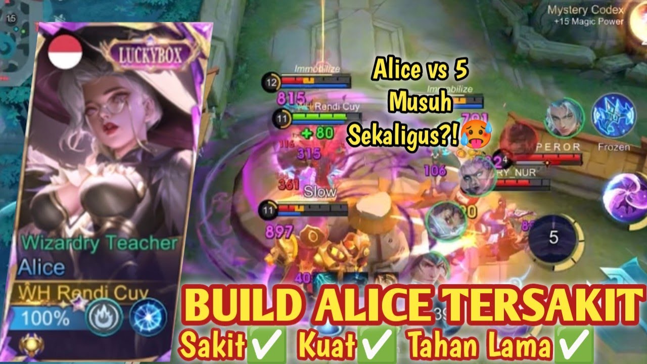 ALICE MANIAC KARNA BUILD TERSAKIT INI! MUSUH DEMPETAN AUTO RATA! BUILD ALICE TERSAKIT 2025 - MLBB