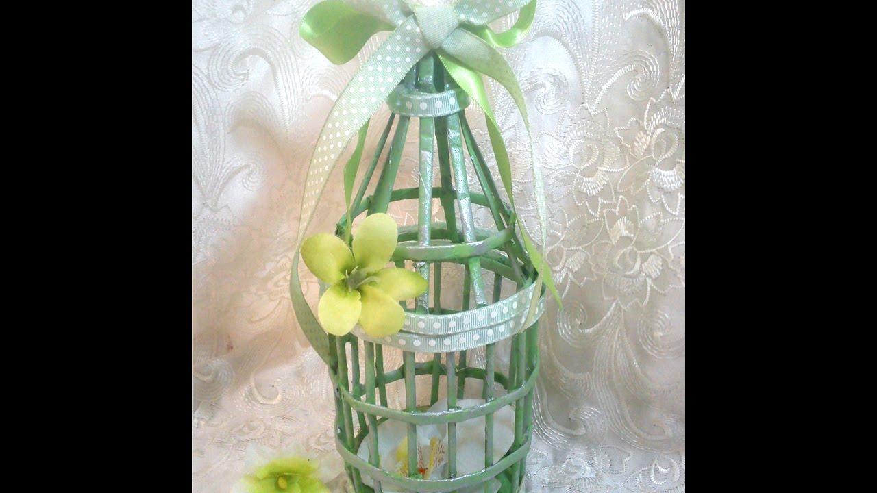 Jaula decorativa de papel. DIY. Cage made of paper, very easy