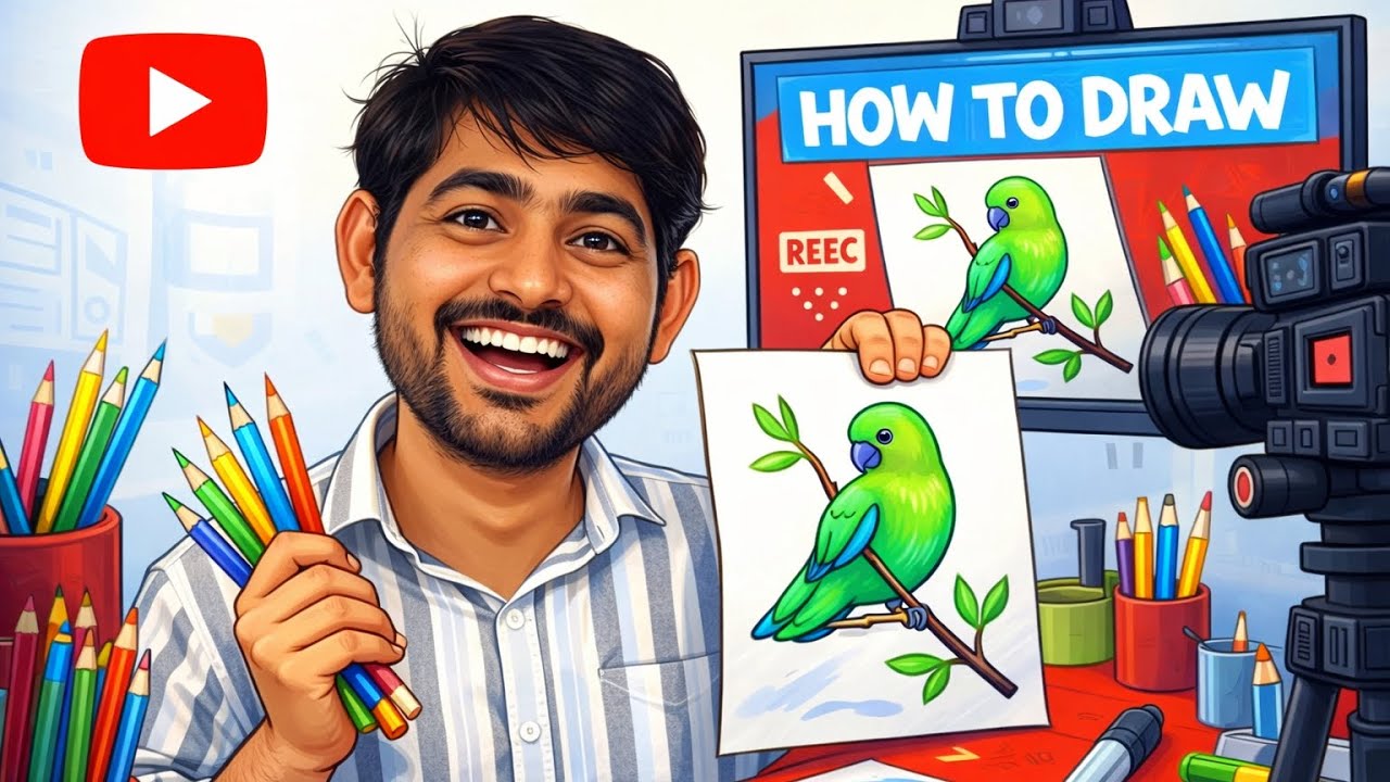 How to Draw a Parrot Step by Step | Easy for Beginners | तोता बनाना सीखें