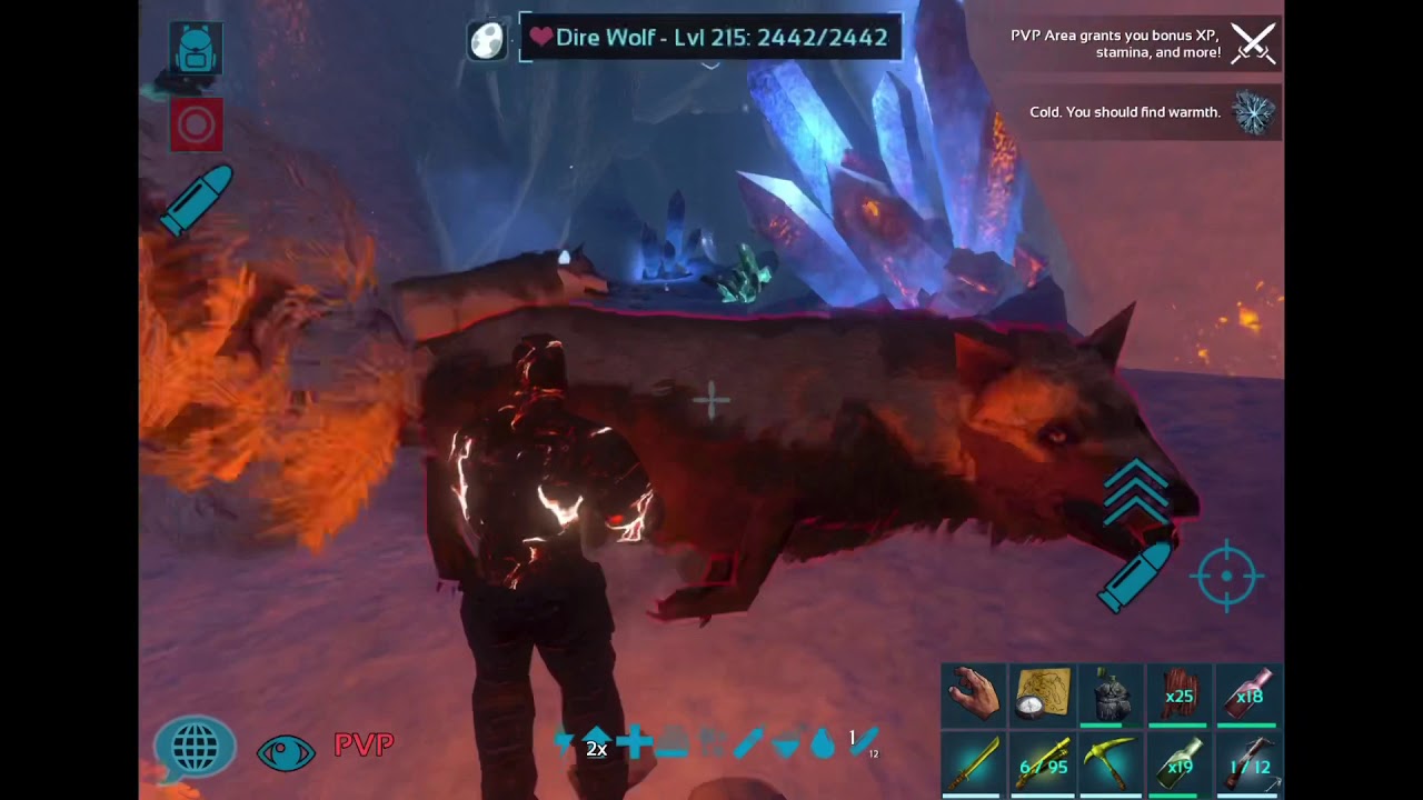 Ark Mobile: Strong Cave Speed Run in Third Person View