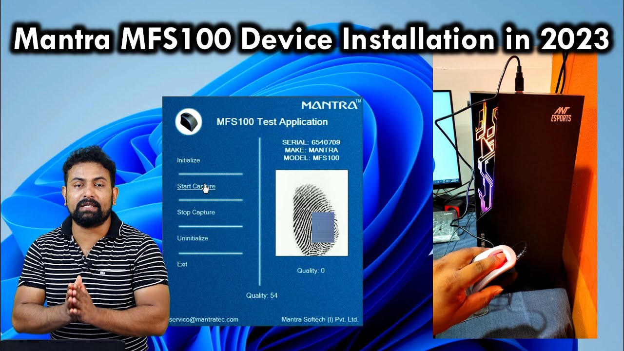 Mantra MFS100 Biometric Fingerprint Scanner installation || Hindi