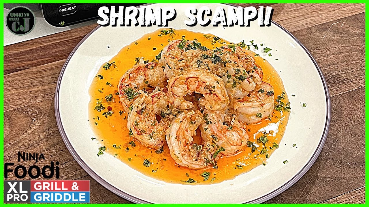 NINJA FOODI GRILL AND GRIDDLE SHRIMP SCAMPI RECIPE!