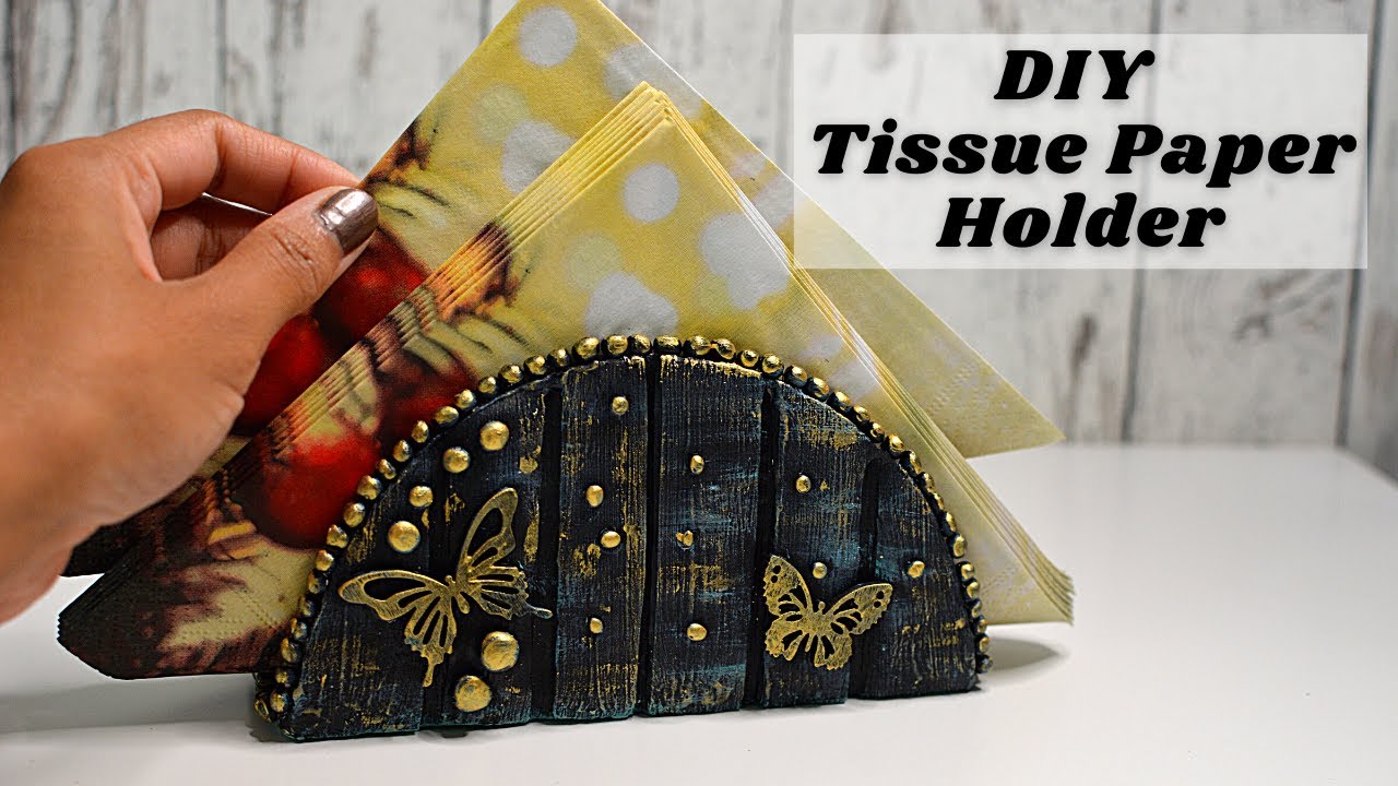 EASY DIY Tissue Paper Holder | Paper Napkin Holder | Cardboard Crafts | Tissue Paper Organizer