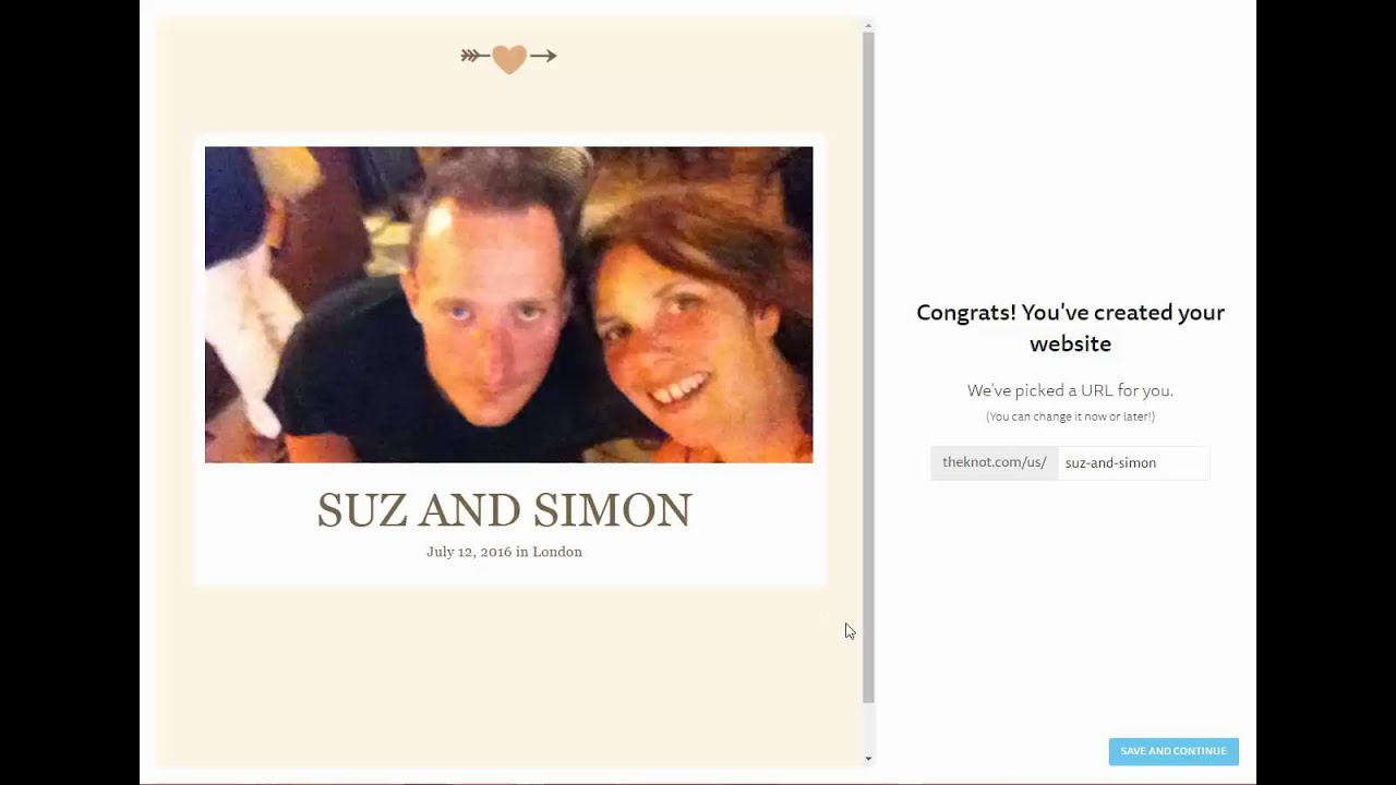 How to create a wedding website using the knot
