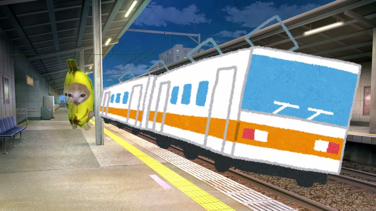 【猫ミーム】あつ森TK島鉄道ダイヤ改正後の1日