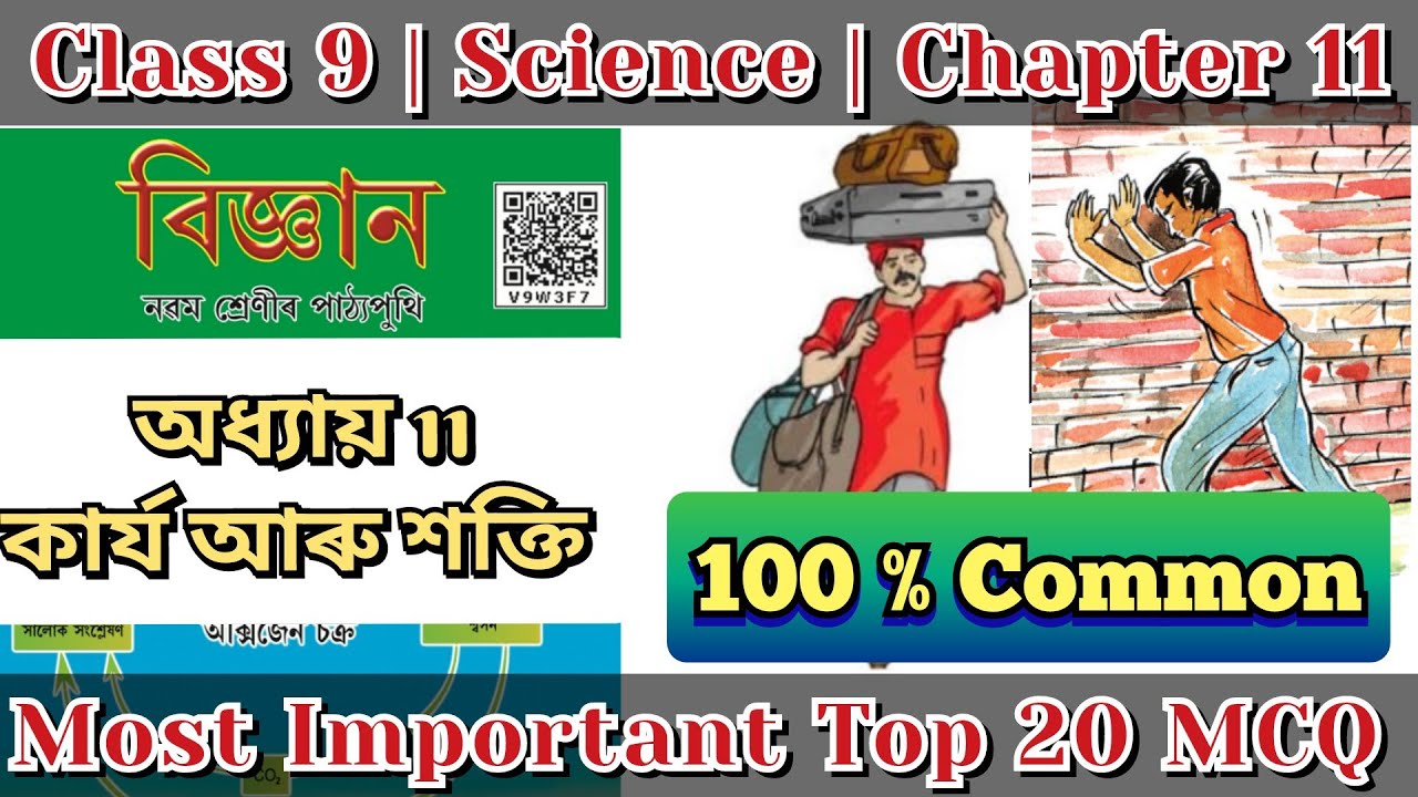 Class 9 science/Chapter 11/MCQ/কাৰ্য আৰু শক্তি/Assamese medium/#class9 #science #questionanswer #mcq