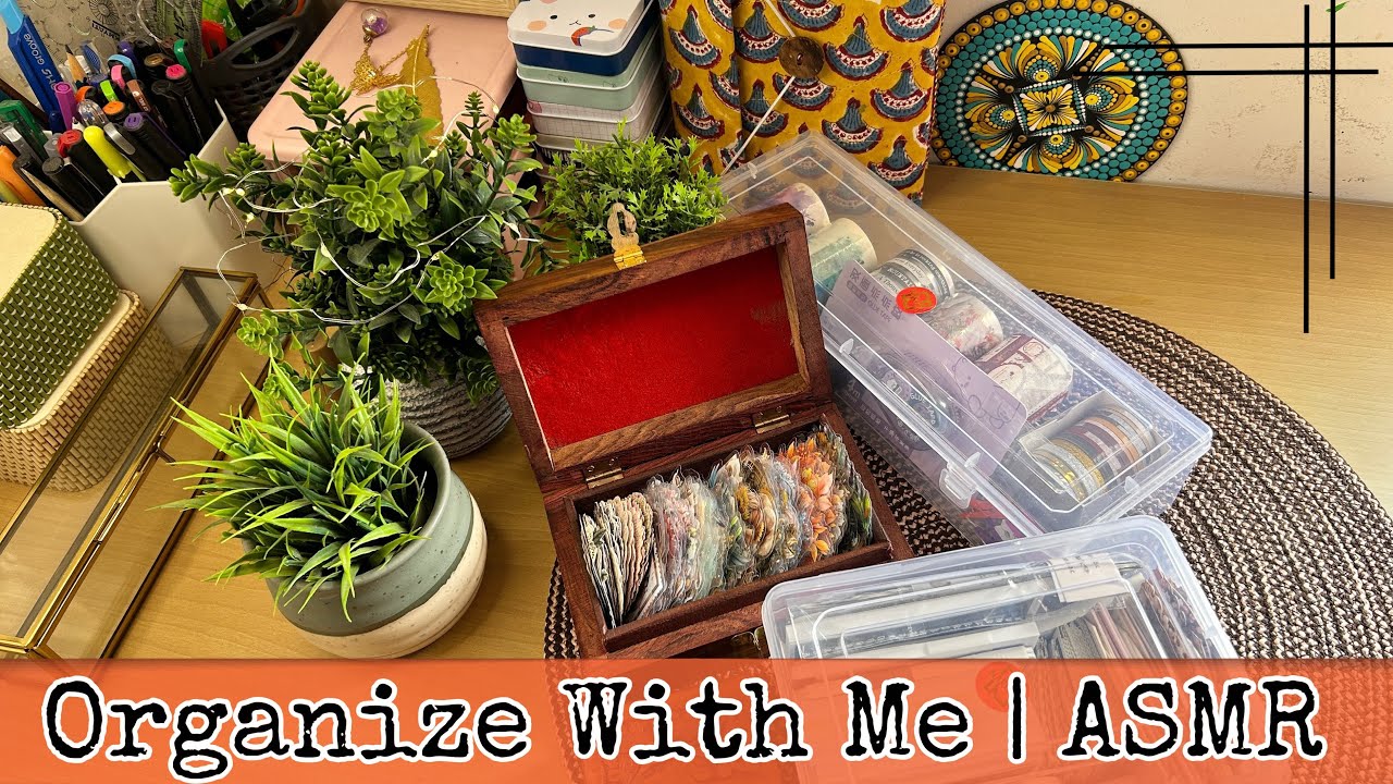 Organizing Journal Supplies | Organize with Me | ASMR | Relaxing Sound | Art Journal